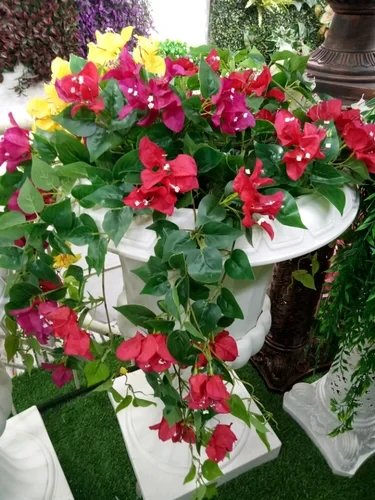 Ceramic Round Decorative Artificial Flowers Pot, For Decoration, 10 inch