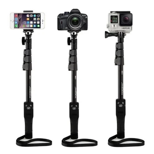 Black YT-1288 Bluetooth Selfie Stick, Plastic, Mobile And Camera