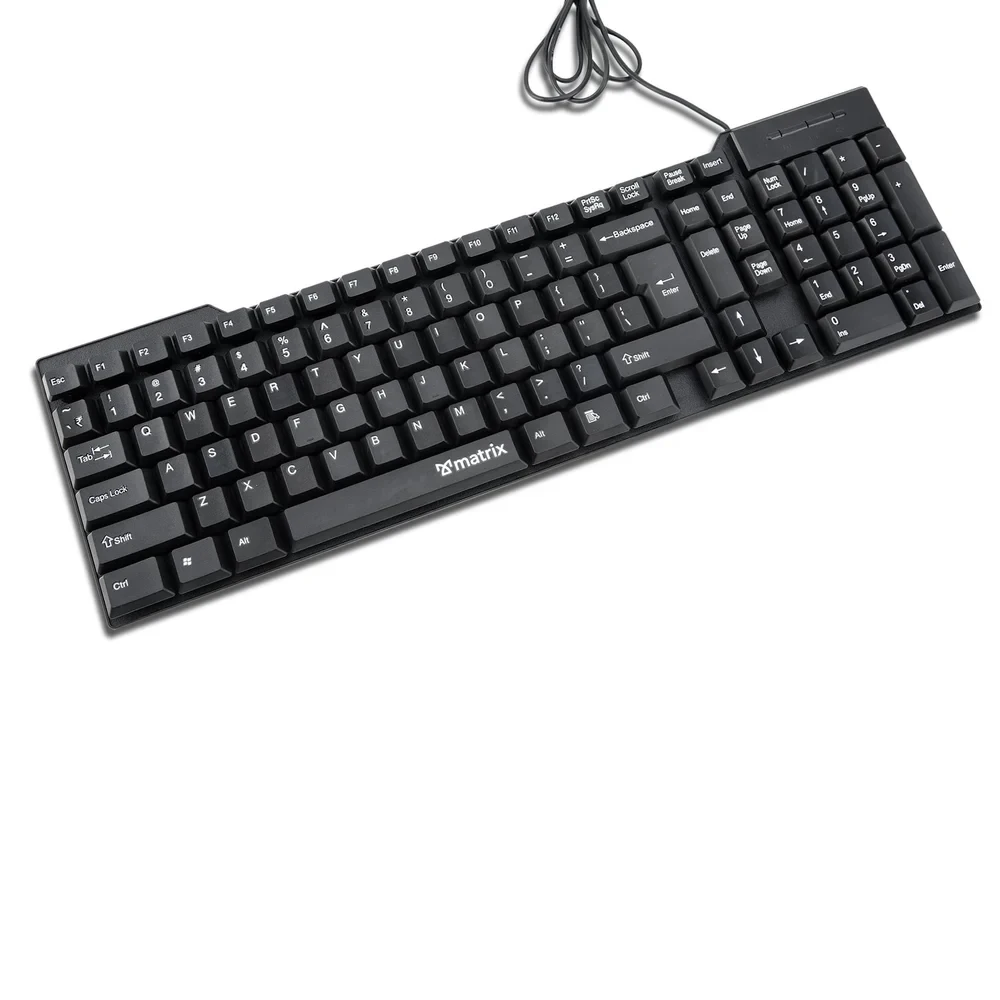 Matrix KM-200 Wired USB Keyboard, Size: Regular
