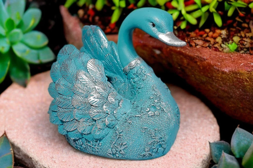 Swan Figurine Floating Resin Simulation Swan Swan Garden Decor for Garden