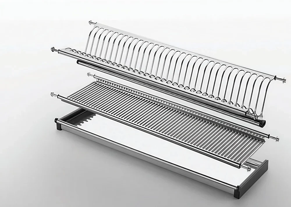 Enzo Silver Stainless Steel Dish Rack, For Kitchen