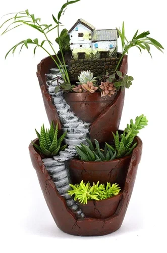 Thedecorshed Resin Fairy Garden Design Succulent Planter (Small), 1 Piece