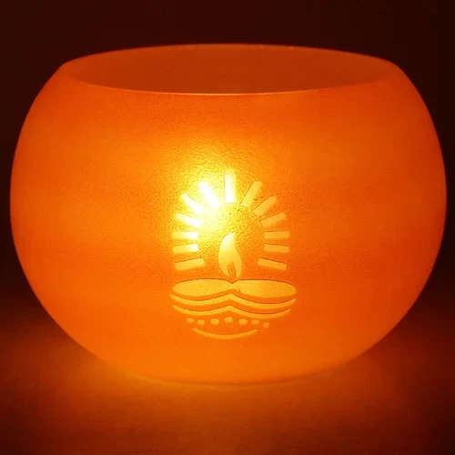 Multicolored Glass Candle Holder