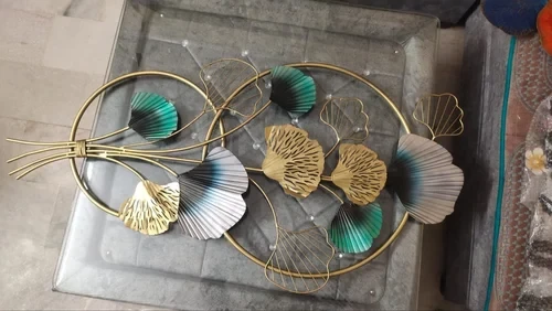 Golden Leaf Hanging Metal Wall Art