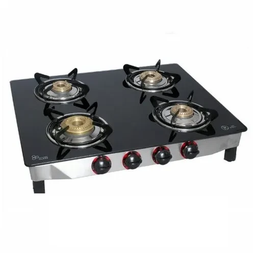 Black Four Burner Gas Stove
